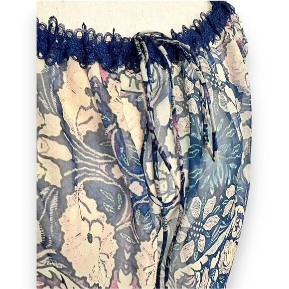 Anthropologie - Foxiedox Sheer Long Sleeve Floral Off the Shoulder Top NWT - Picture 12 of 12